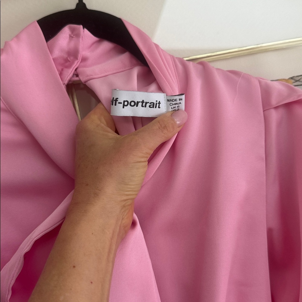 Self-Portrait Pink Puff Sleeve Dress - Picture 3 of 3